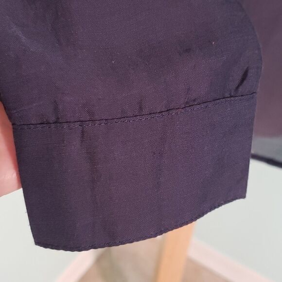 Women's blue Sheer blouse. Large, long sleeves, mature, oversized. - Picture 3 of 8